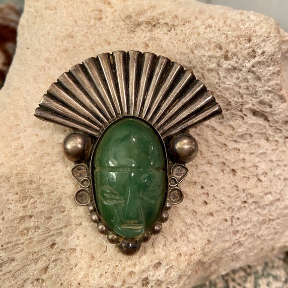 Jewelry - Silver and Jade Face